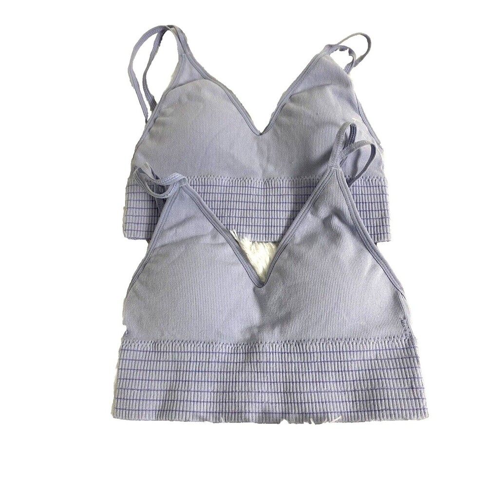 Bundle 2 Tranquil & True Bralette Sport Bra Women Youth Blue Size M Wire Free